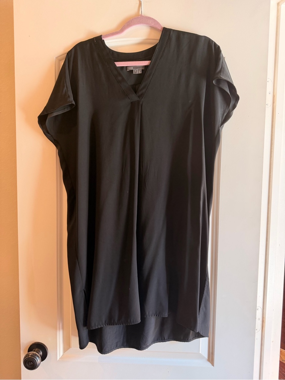 Vince Black V-Neck Tunic Dress